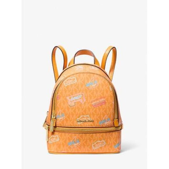 Michael Kors Rhea Extra Small Printed Signature Logo Backpack NWT - Picture 1 of 5